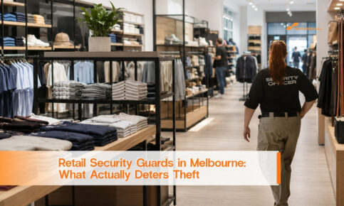 TeamSignal security officer patrolling a Melbourne retail clothing store to help deter theft.